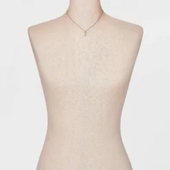 Gold Dipped Cubic Zirconia Initial Pendant Necklace - A New Day™ Gold