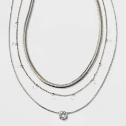 Stone Station And Pendant Multi-Strand Necklace Set 3pc - A New Day™ -A New Day GUEST 024c688f ab32 4f8d 9788 fd76679fafd8
