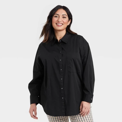 Women's Long Sleeve Oversized Button-Down Boyfriend Shirt - A New Day™ 5 Women's Long Sleeve Oversized Button-Down Boyfriend Shirt - A New Day™ - Image 3