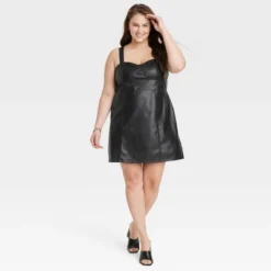 Women's Faux Leather Bodycon Dress - A New Day™ -A New Day GUEST 1048c697 a7a4 42e4 8f7b bf39b3fe3e46