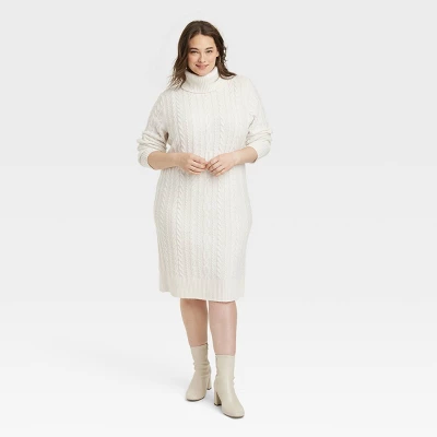 Women's Turtleneck Long Sleeve Cozy Sweater Dress - A New Day™ 6 Women's Turtleneck Long Sleeve Cozy Sweater Dress - A New Day™ - Image 4