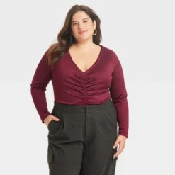 Women's Long Sleeve Ruched Slim Fit Bodysuit - A New Day™ 12 Women's Long Sleeve Ruched Slim Fit Bodysuit - A New Day™ -A New Day GUEST 1a222b96 676b 421f a3e7 e09566812ac1