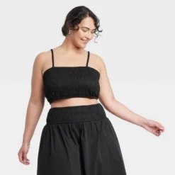 Women's Slim Fit Smocked Tiny Top - A New Day™ -A New Day GUEST 1a79b0cd 56fa 4b4e 9c1b 18841764af4b