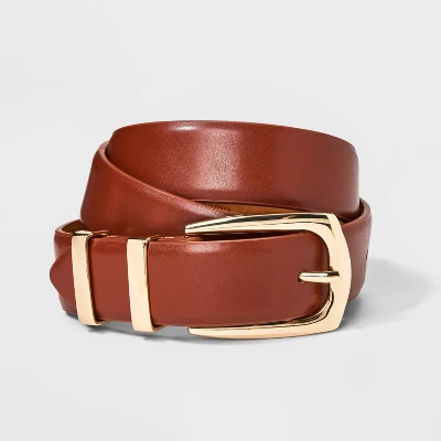 Women's Double Buckle Belt - A New Day™ Cognac 5 Women's Double Buckle Belt - A New Day™ Cognac - Image 3