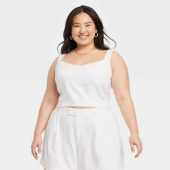 Women's Linen Slim Fit Tank Top - A New Day -A New Day GUEST 204c31be 5c8f 48e7 bef6 89643a59a31e