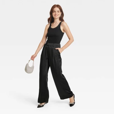 Women's High-Rise Wide Leg Satin Pants - A New Day™ 4 Women's High-Rise Wide Leg Satin Pants - A New Day™ - Image 2