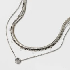 Stone Station And Pendant Multi-Strand Necklace Set 3pc - A New Day™ -A New Day GUEST 2534d68b 426b 4b25 9f3b 9daddb3e2d4c
