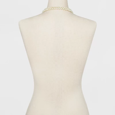 Long Faux Pearl Necklace - A New Day™ Silver/White 4 Long Faux Pearl Necklace - A New Day™ Silver/White - Image 2