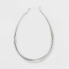 Silver Plated Graduated Oval Hoop Earrings - A New Day™ Silver