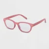 Women's Plastic Square Blue Light Filtering Glasses - A New Day™ Burgundy