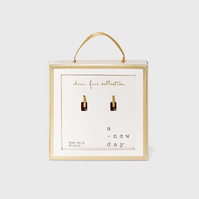 14K Gold Plated Twist Huggie Hoop Earrings - A New Day™ 5 14K Gold Plated Twist Huggie Hoop Earrings - A New Day™ - Image 3