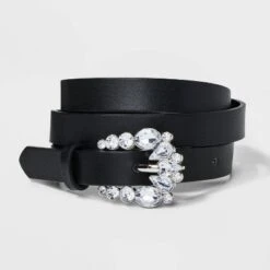 Women's Gemstone Skinny Belt - A New Day™ Black -A New Day GUEST 4620faaa eaa1 4692 a5f3 106d2b976230