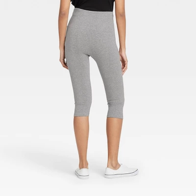 Women's High-Waist Cotton Blend Seamless Capri Leggings - A New Day™ 3 Women's High-Waist Cotton Blend Seamless Capri Leggings - A New Day™
