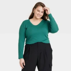 Women's Long Sleeve V-Neck T-Shirt - A New Day™ -A New Day GUEST 5d63e4b3 c0db 4d39 971e 1cafca25f6af