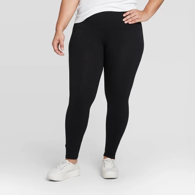 Women's High Waisted Cotton Blend Seamless Leggings - A New Day™ 4 Women's High Waisted Cotton Blend Seamless Leggings - A New Day™ - Image 2
