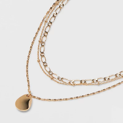 Smooth Drop Multi-Strand Pendant Necklace - A New Day™ Gold 5 Smooth Drop Multi-Strand Pendant Necklace - A New Day™ Gold - Image 3
