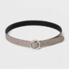 Women's Oval Tapered Center Bar Reversible Belt - A New Day™ Black/Gray -A New Day GUEST 69e68a56 90c4 47ba a8c1 47af90b96961
