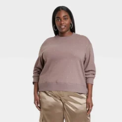 Women's Jeweled Pullover Sweatshirt - A New Day™ -A New Day GUEST 6a3c629d 3cbf 44c9 8be6 5b0ab8a4707d