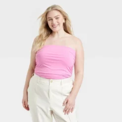 Women's Slim Fit Ruched Tube Top - A New Day™ -A New Day GUEST 71f2f1ec e170 4b14 9a9e 5d8e5ddd9853