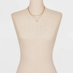 Smooth Drop Multi-Strand Pendant Necklace - A New Day™ Gold