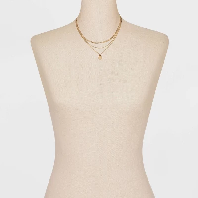 Smooth Drop Multi-Strand Pendant Necklace - A New Day™ Gold 3 Smooth Drop Multi-Strand Pendant Necklace - A New Day™ Gold