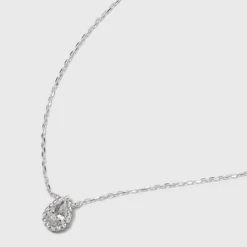 Sterling Silver Teardrop Cubic Zirconia Halo Station Necklace - A New Day™ Silver -A New Day GUEST 790dd203 c78f 4a80 8ad9 19b66e322d89
