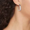 Sterling Silver Plain With Post Hoop Earrings - A New Day™ Silver