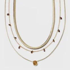 Stone Station And Pendant Multi-Strand Necklace Set 3pc - A New Day™ -A New Day GUEST 8357fb2b d966 4ae6 9350 62499200679b