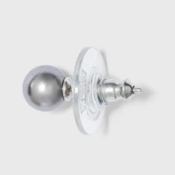 Sterling Silver Tri Color Pearl Stud Earring Set 3pc - A New Day™ Silver