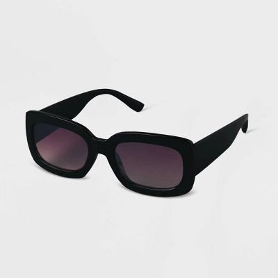 Women's Plastic Rectangle Sunglasses Black - A New Day™ 3 Women's Plastic Rectangle Sunglasses Black - A New Day™