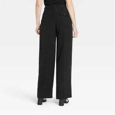 Women's High-Rise Relaxed Fit Full Length Baggy Wide Leg Trousers - A New Day™ 3 Women's High-Rise Relaxed Fit Full Length Baggy Wide Leg Trousers - A New Day™