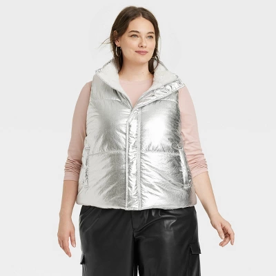 Women's Fur Lined Puffer Vest - A New Day™ 7 Women's Fur Lined Puffer Vest - A New Day™ - Image 5
