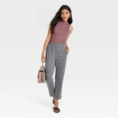 Women's High-Rise Slim Straight Fit Ankle Pull-On Pants - A New Day™ Heathered Gray XS 4 Women's High-Rise Slim Straight Fit Ankle Pull-On Pants - A New Day™ Heathered Gray XS - Image 2