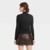 Women's Ruched Mock Turtleneck Long Sleeve T-Shirt - A New Day™ -A New Day GUEST ac073dd1 520b 4df1 9ad0 8f340982ed99