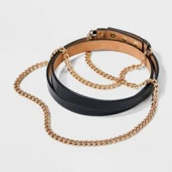 Women's Gold Chain Waist Belt - A New Day™ Black -A New Day GUEST b3f3d4d4 0c79 4d4c 8165 d9e783d62728