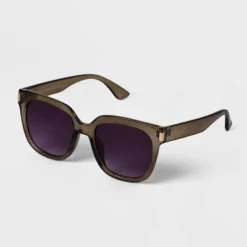 Women's Crystal Square Sunglasses - A New Day™ Olive Green