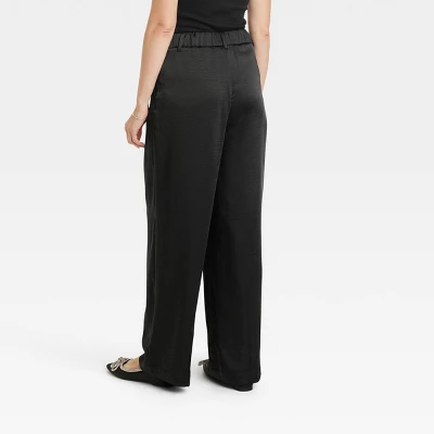 Women's High-Rise Wide Leg Satin Pants - A New Day™ 3 Women's High-Rise Wide Leg Satin Pants - A New Day™