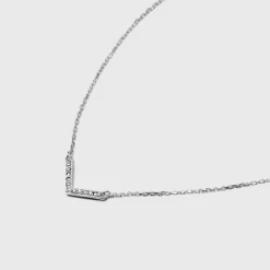 Sterling Silver Cubic Zirconia Chevron Chain Necklace - A New Day™ Silver -A New Day GUEST c5b1eaae 64ff 4a80 a9bb 7fadf992e7f6