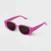 Women's Plastic Angular Rectangle Sunglasses - A New Day™ Light Pink -A New Day GUEST d7d26195 a178 4f0d a632 fd5f939feafa
