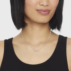 Stone Multi-Strand Necklace - A New Day™ Silver