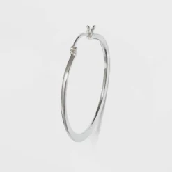 Large Flat Tapered Hoop Sterling Silver Earrings - A New Day™ Silver