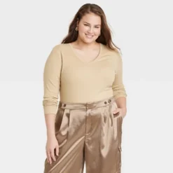 Women's Long Sleeve V-Neck T-Shirt - A New Day™ -A New Day GUEST e65fd31e eae5 4de7 95aa 2995a9772efd