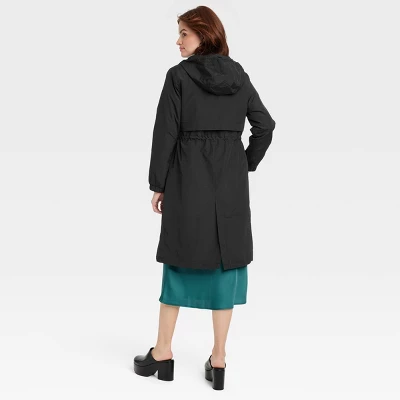 Women's Relaxed Fit Trench Rain Coat - A New Day™ Black 3 Women's Relaxed Fit Trench Rain Coat - A New Day™ Black