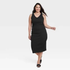 Women's Rib Knit Side Ruched Bodycon Dress - A New Day™ -A New Day GUEST f2bd294f d438 4e9f abe6 5b0f6ce4a71f