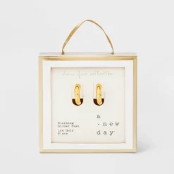 14K Gold Plated Tube Hoop Post Drop Earrings - A New Day™ -A New Day GUEST f95da72f 1703 4efe 9d42 0397469cc03a