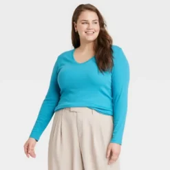 Women's Long Sleeve V-Neck T-Shirt - A New Day™ -A New Day GUEST ff3b572d a61d 4fc6 bdbf 527dfda554c0